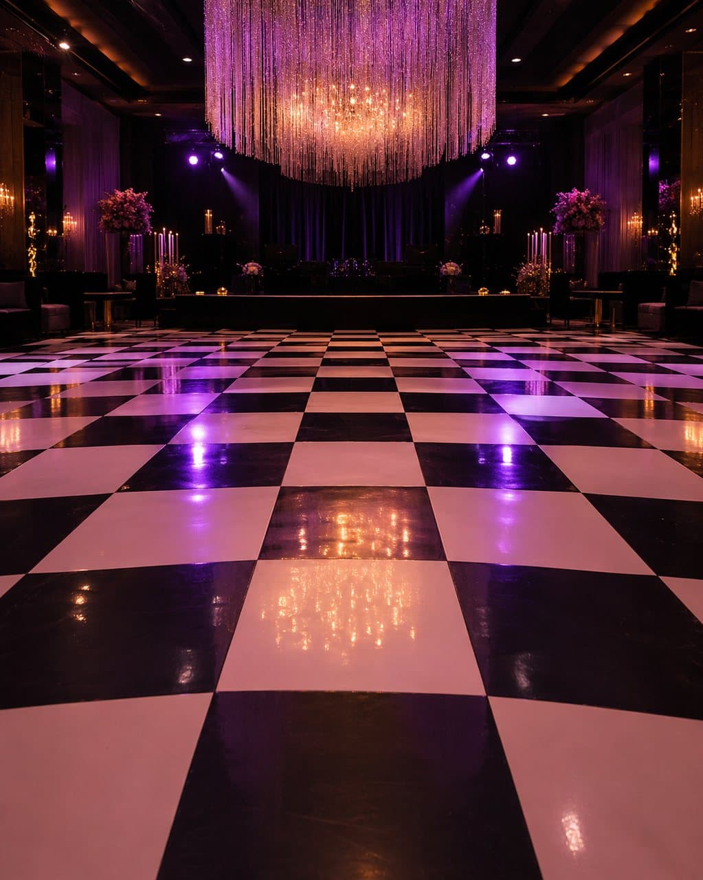 Black & White Checkered Floor